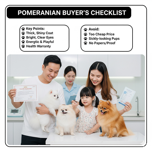 Checklist chọn mua chó Phốc Sóc thuần chủng tại shop uy tín: lông dày mượt, mắt sáng, nhanh nhẹn; có giấy tờ và bảo hành sức khỏe.