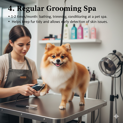 Chó Phốc Sóc được grooming định kỳ tại spa thú cưng giúp lông gọn gàng và khỏe mạn