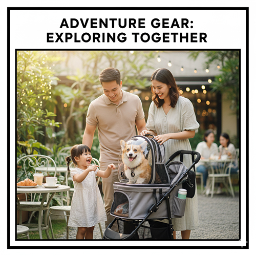 Balo & phụ kiện đi chơi cho chó Corgi 🎒 Xe đẩy và balo trong suốt tiện lợi khi du lịch, cà phê thú cưng.