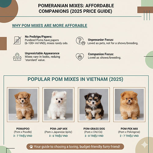 Bảng giá chó Phốc Sóc lai 2025 – Pomapoo, Pomchi, Pom lai Nhật, Pom lai Bắc Kinh, Pom lai chó cỏ