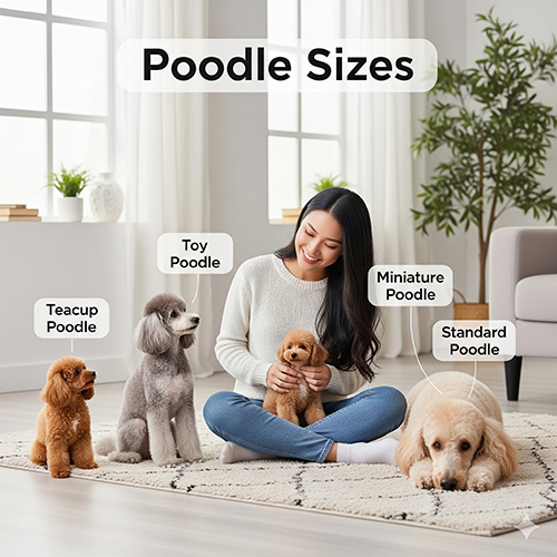 Bảng giá chó Poodle theo size – Teacup, Toy, Miniature, Standard