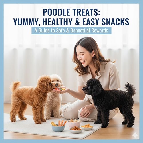 Chó Poodle nhận bánh thưởng từ chủ – snack ngon, bổ và dễ dùng khi huấn luyện.