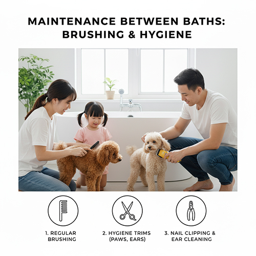 Bảo dưỡng giữa kỳ cho Poodle: chải lông, tỉa vệ sinh, vệ sinh tai mắt móng