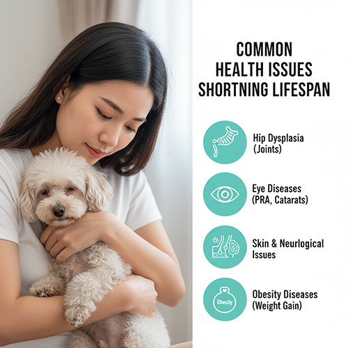 Bệnh lý thường gặp ở chó Poodle rút ngắn tuổi thọ: khớp, mắt, da, thần kinh, béo phì