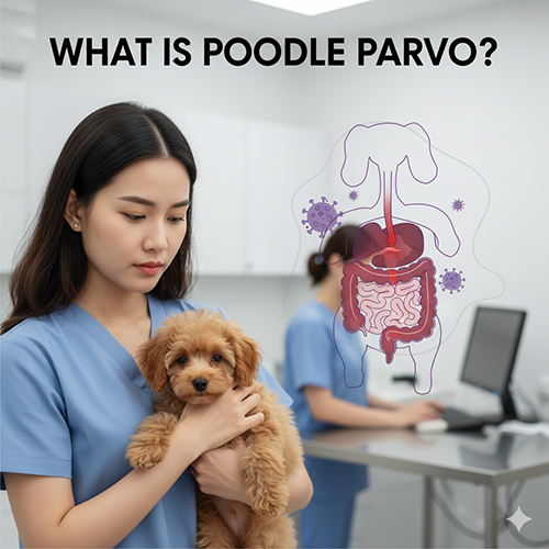 Bệnh Parvo ở chó Poodle là gì – virus gây viêm ruột, tiêu chảy nặng và suy giảm miễn dịch
