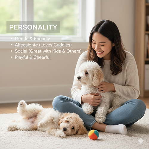 Tính cách chó Bichpoo (Poodle lai Bichon): hiền lành, thân thiện, quấn chủ, hòa đồng và vui vẻ