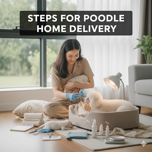👩⚕️ Các bước đỡ đẻ cho chó Poodle tại nhà: chuẩn bị, đón con, xử lý dây rốn, giữ ấm