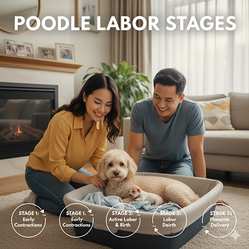 🐩 Các giai đoạn chuyển dạ của Poodle: chuẩn bị, sinh con và tống nhau thai