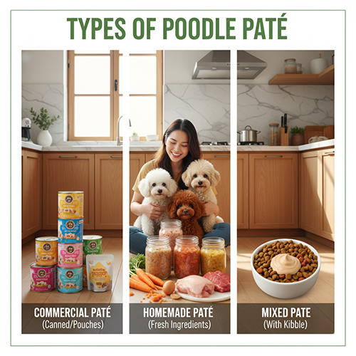 Các loại pate cho chó Poodle – pate đóng hộp, pate tự nấu và pate trộn hạt