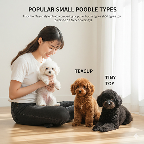 Các loại Poodle nhỏ phổ biến – Teacup, Tiny và Toy Poodle, nhóm size bé nhất được yêu thích tại Việt Nam