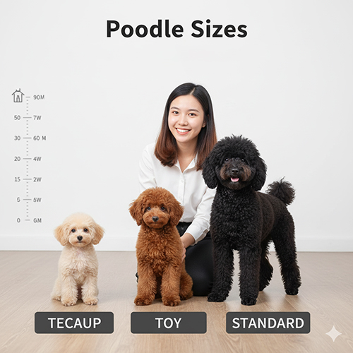Các loại chó Poodle phổ biến theo size – Teacup, Toy, Miniature, Standard