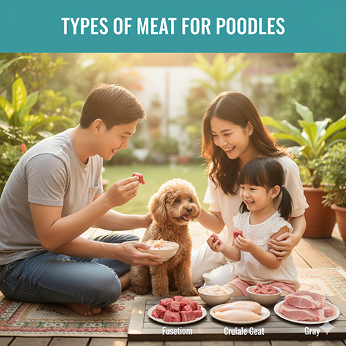Các loại thịt cho Poodle – thịt bò, thịt gà, thịt heo và lưu ý khi cho ăn