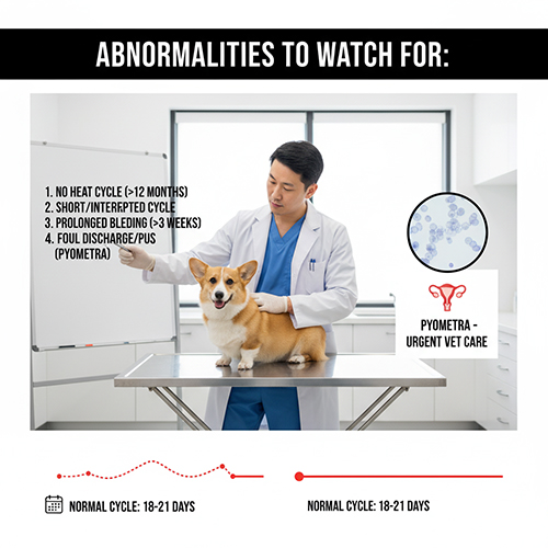 Các vấn đề bất thường trong chu kỳ sinh sản của chó Corgi và cảnh báo viêm tử cung nguy hiểm