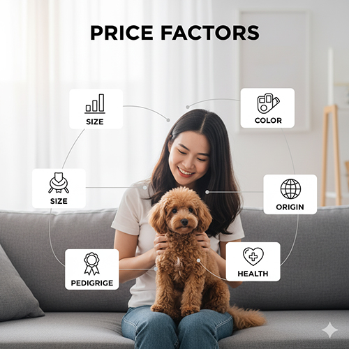 Các yếu tố ảnh hưởng đến giá chó Poodle – size, màu, nguồn gốc, giấy tờ, sức khỏe, giới tính