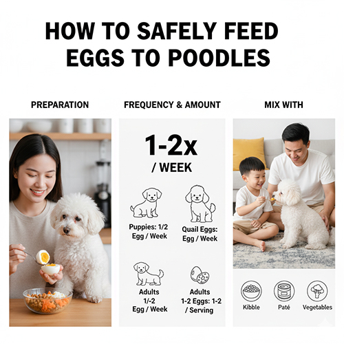 Cách cho Poodle ăn trứng an toàn – cách chế biến, tần suất và lượng ăn phù hợp cho chó con và trưởng thành