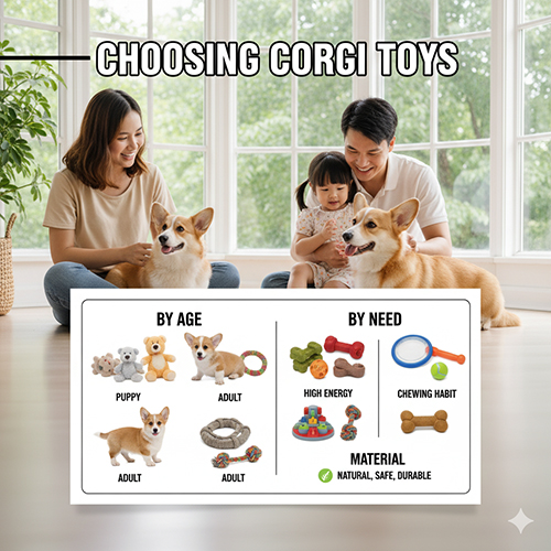 Cách chọn đồ chơi cho chó Corgi theo độ tuổi, nhu cầu và chất liệu an toàn