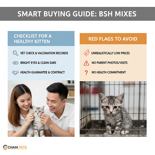 Cách chọn mua mèo Anh lông ngắn lai và tránh rủi ro khi mua tại Việt Nam