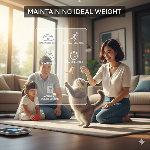 Cách duy trì cân nặng lý tưởng cho mèo Anh lông ngắn bằng chế độ ăn khoa học, chia nhỏ bữa, tập luyện và theo dõi cân nặng