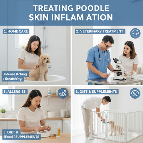 Cách trị viêm da cho chó Poodle tại nhà và thú y: vệ sinh, thuốc bôi, dinh dưỡng, điều trị y khoa