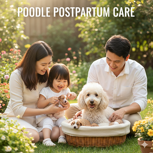 Chăm sóc chó Poodle sau sinh, hậu sản và nuôi con