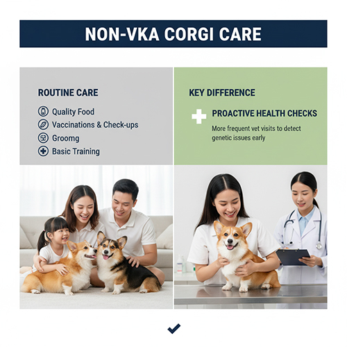 Cách chăm sóc chó Corgi không giấy năm 2025 và lưu ý sức khỏe