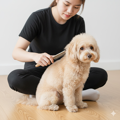 Chăm sóc lông chó Poodle kem – lau mặt hằng ngày, dầu gội giữ sáng màu, grooming định kỳ