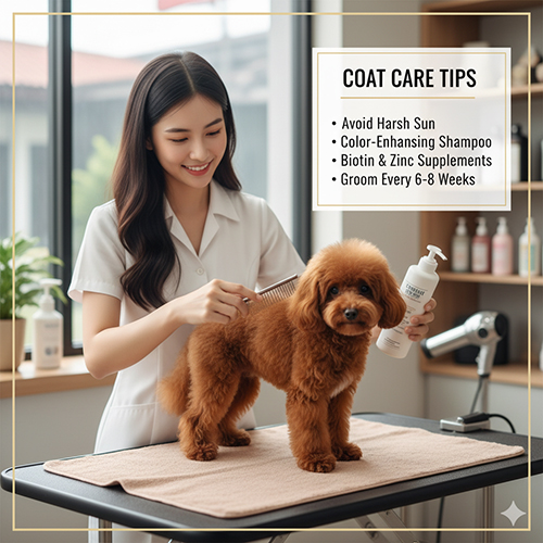 Cách chăm sóc lông chó Poodle nâu để giữ màu đẹp