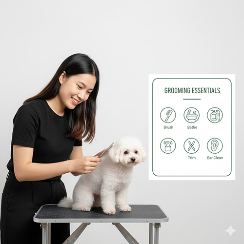 Cách chăm sóc lông và vệ sinh Tiny Poodle – chải lông, tắm, cắt tỉa, vệ sinh tai mắt răng