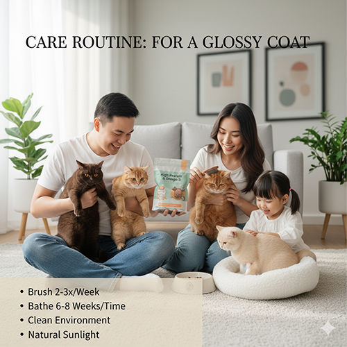 Cách chăm sóc mèo Anh lông ngắn Cinnamon & Fawn với chế độ chải lông, tắm rửa, dinh dưỡng và ánh sáng hợp lý