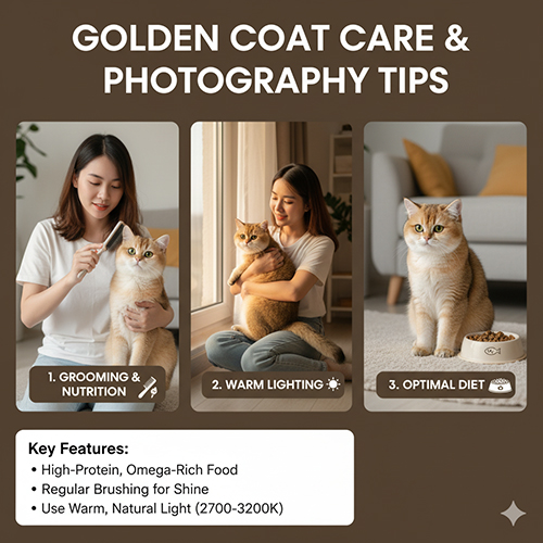Hướng dẫn chăm sóc và chụp mèo Anh lông ngắn Golden để bộ lông vàng mật ong bóng đẹp và lên ảnh chuẩn