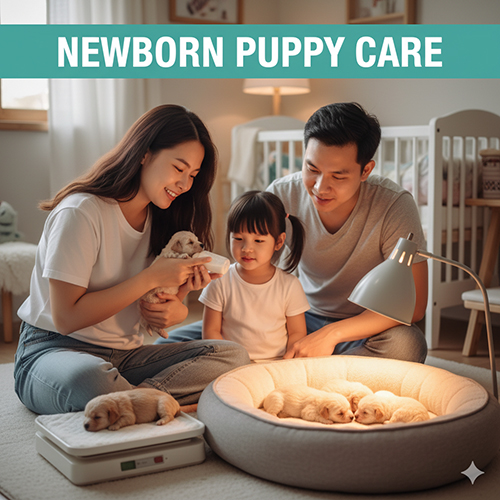 Chăm sóc chó Poodle con sơ sinh – giữ ấm, bú sữa non và theo dõi cân nặng