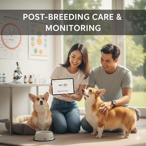 Chăm sóc và theo dõi chó Corgi sau khi phối giống, chế độ sinh hoạt và mốc siêu âm thai