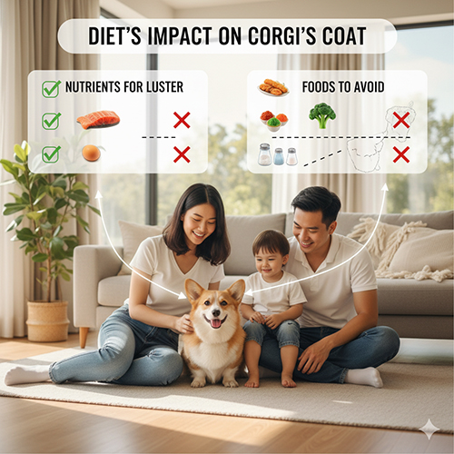 Chế độ ăn giúp chó Corgi mọc lông đẹp và bóng mượt – thực phẩm nên ăn và cần tránh