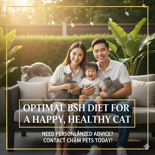 Chế độ ăn tối ưu cho mèo Anh lông ngắn – tư vấn cá nhân hóa tại Chạm Pets