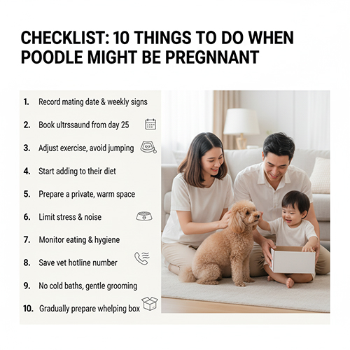 Checklist 🐩 – 10 việc cần làm khi chó Poodle nghi ngờ mang thai