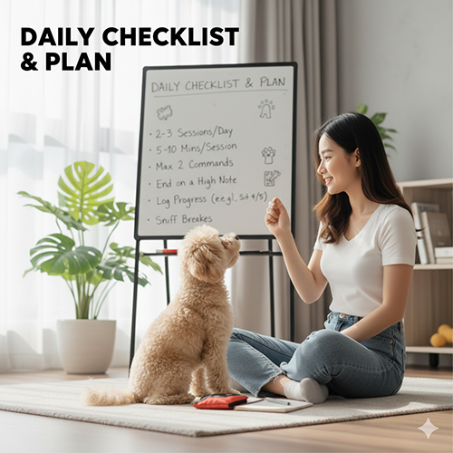 Checklist và kế hoạch huấn luyện chó Poodle mỗi ngày trong 14 ngày