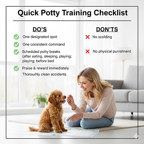 Checklist nhanh huấn luyện chó Poodle đi vệ sinh đúng chỗ trong 14 ngày