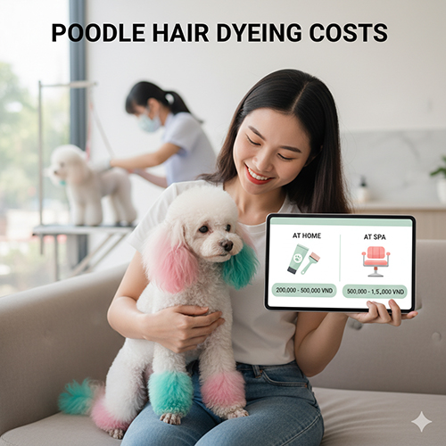Chi phí nhuộm lông chó Poodle tại nhà và tại spa, bảng giá từ 200.000đ đến 3.000.000đ
