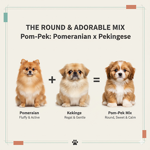 Chó Phốc Sóc lai Bắc Kinh – Pom Pek Mix (Pomeranian x Pekingese) tròn trịa, hiền lành và đáng yêu