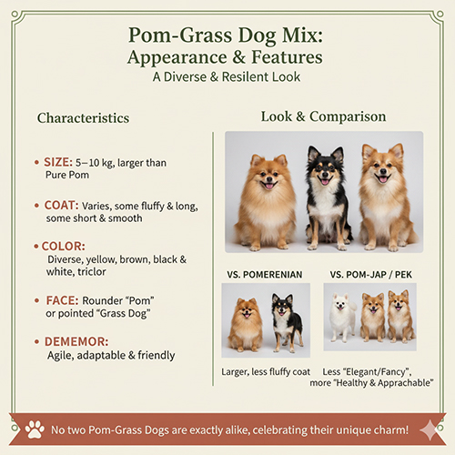 Ngoại hình chó Phốc Sóc lai chó cỏ – Pom Grass Dog Mix đa dạng, khỏe mạnh, gần gũi