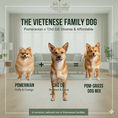 Chó Phốc Sóc lai chó cỏ Việt Nam – Pom Grass Dog Mix phổ biến, giá rẻ, dễ nuôi