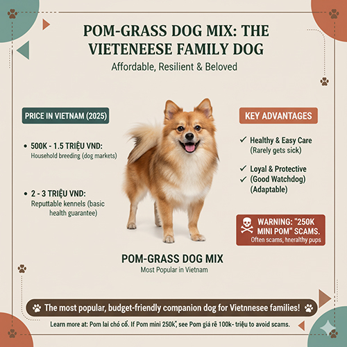 Pom lai chó cỏ – chó Phốc Sóc lai chó ta Việt Nam, giá rẻ, khỏe mạnh, dễ nuôi