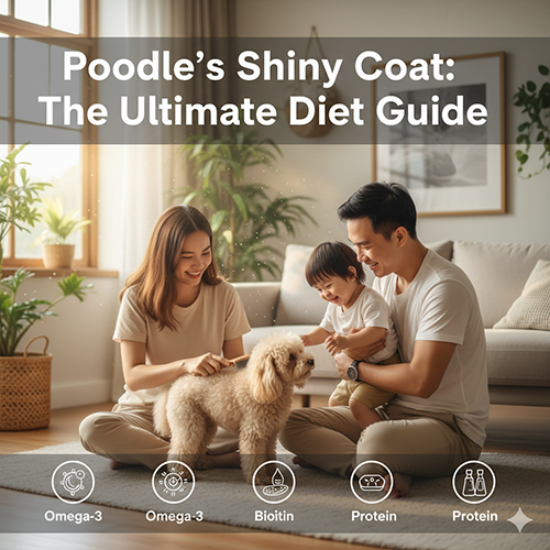 Chó Poodle ăn gì để đẹp lông – Bí quyết giữ bộ lông xoăn óng mượt, chế độ dinh dưỡng giàu Omega-3, Biotin và Protein