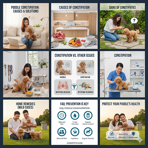 Nguyên nhân, triệu chứng và cách chữa trị táo bón ở chó Poodle – hướng dẫn chi tiết cho người nuôi
