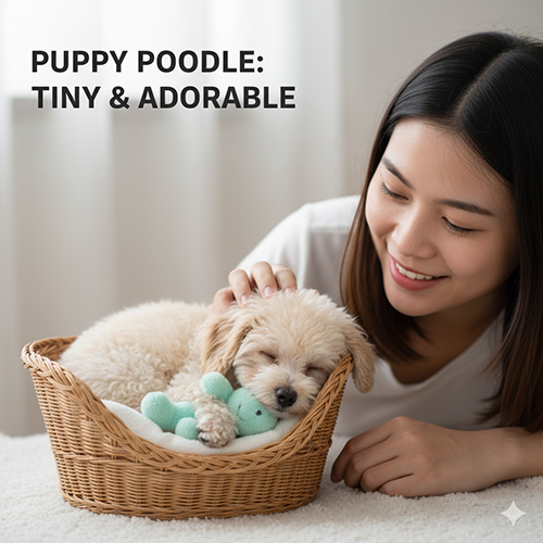 Hình ảnh chó Poodle con dễ thương, nhỏ nhắn và đáng yêu