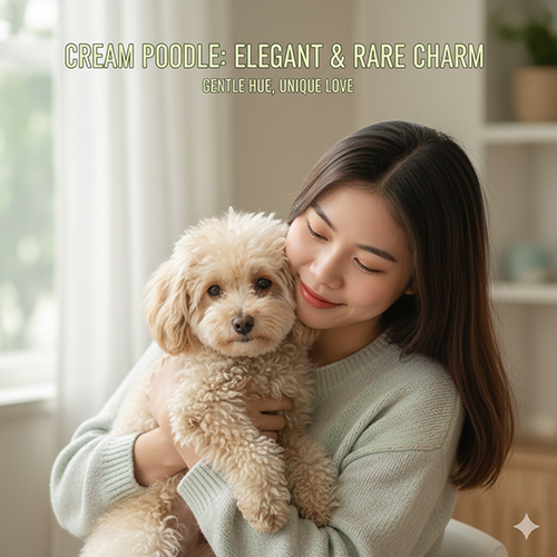 Chó Poodle kem – gam màu dịu nhẹ, quyến rũ và thanh lịch, dễ nuôi, thông minh và tình cảm