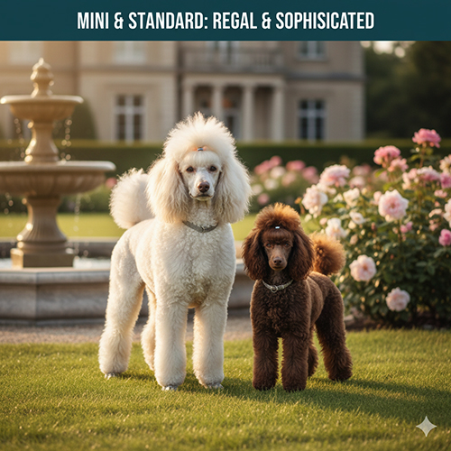 Hình ảnh chó Poodle Mini và Standard quý phái, sang trọng