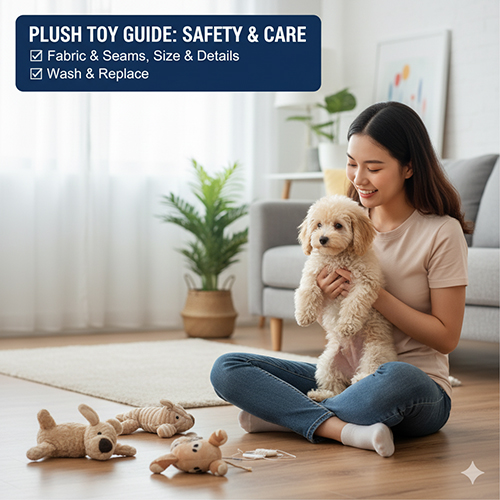 Hướng dẫn chọn và dùng đồ chơi nhồi bông cho chó Poodle – vải may an toàn, kích thước phù hợp, giặt & thay định kỳ