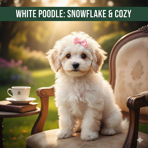 Hình ảnh chó Poodle trắng dễ thương, tinh khôi như bông tuyết