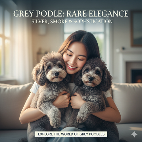 Chó Poodle xám – Biến thể xám khói và xám trắng hiếm